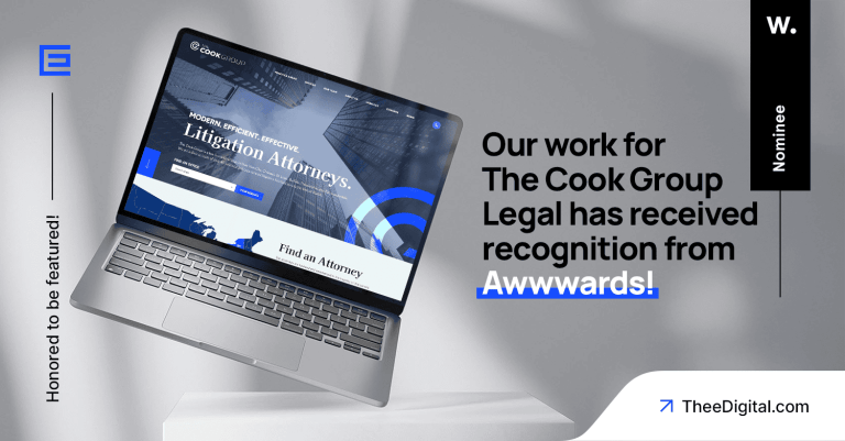 Theedigital dihormati dengan nominasi Awwards untuk situs web Legal Grup Cook